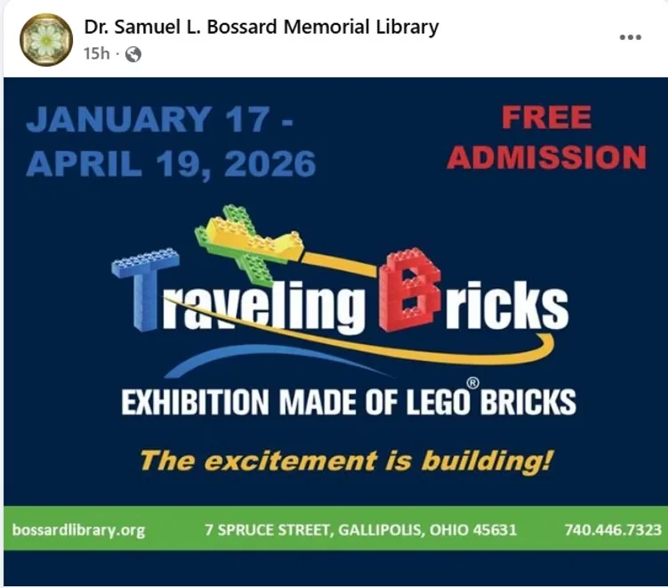 World Touring Exhibitions Announces TRAVELLING BRICKS® Exhibition at Dr. Samuel L. Bossard Memorial Library